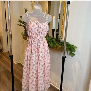 Floral Pink Maxi Dress